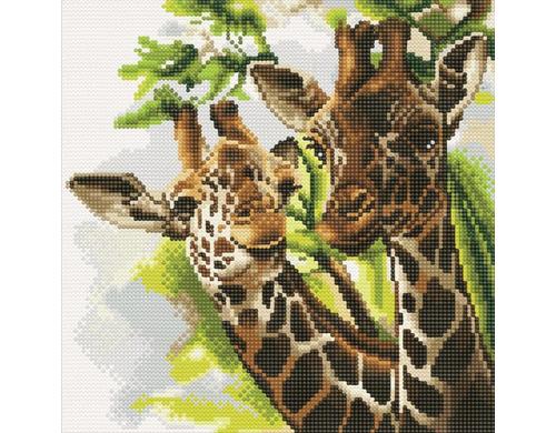 Crystal Art Kit Friendly Giraffes 30x30 cm