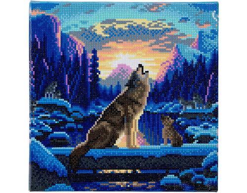 Crystal Art Kit Howling Wolves 30x30 cm