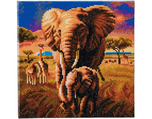 Crystal Art Kit Elephant Of The Savannah 30x30 cm