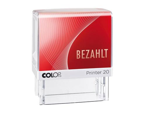 COLOP Stempel Printer 20/L BEZAHLT fertiger Lagertext, mit rotem Abdruck