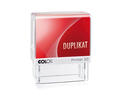 COLOP Stempel Printer 20/L DUPLIKAT fertiger Lagertext, mit rotem Abdruck