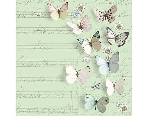 B+C Servietten Petits Papillons Mint 33x33 cm, 20 Stck