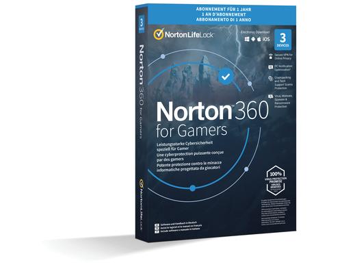Norton 360 for Gamers Box, Vollversion, 3 PC, 1J, ML
