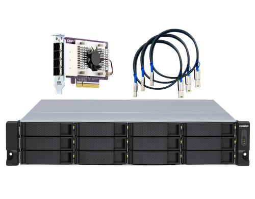QNAP 12-bay 2U RM Erweiterungseinheit inkl. QXP PCIe-Karte, redundante PSU