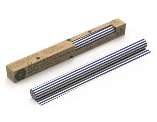 nuts innovations  Bienenwachstuch-Rolle 1 Rolle,Streifen,blau/weiss,90x30.5cm