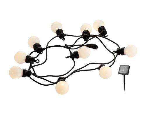 Sirius LED Lichterkette Lucas Solar, matt Starter Set, Kabel schwarz 3m+ 3m, 10 LEDs