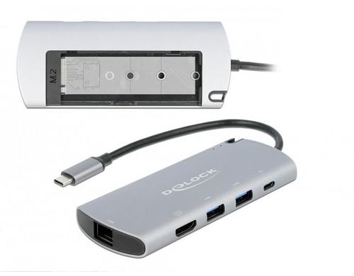 Delock 87767 Dockingstation USB-C HDMI, USB, LAN, PD, M.2 SSD