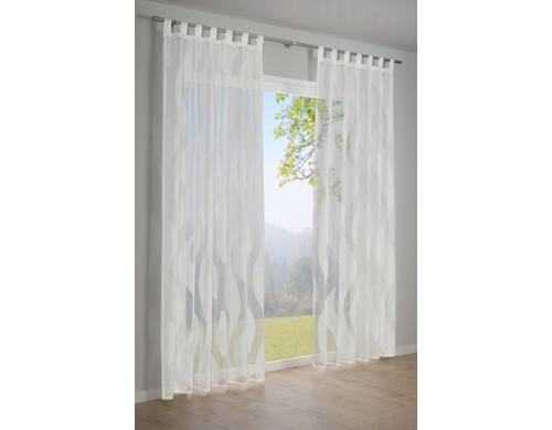 Gardinia Tagvorhang Scherli, Natur 140 x 245 cm, 100% Polyester, Schlaufen