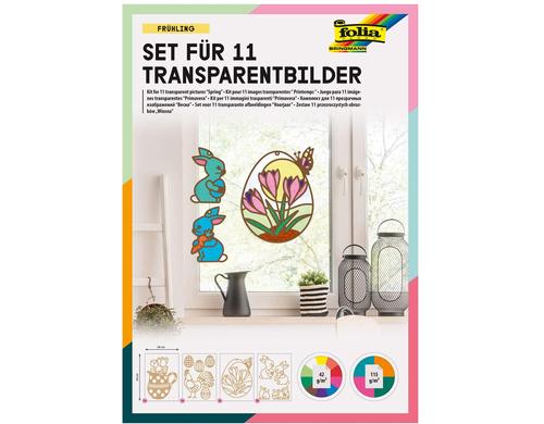 Folia Oster-Bastelset Transparentbilder 8 Stanzbogen, 14 Transparentpapiere