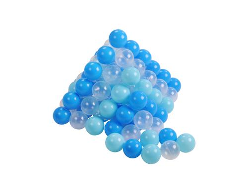 Blleset ca. 6 cm - 100 balls soft blue/blue/transparent