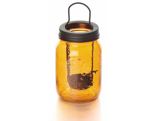Balthasar Jar mit Teelichteinsatz 8.5x18.5 cm, orange