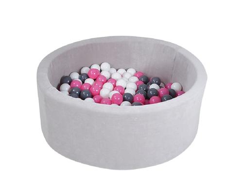 Bllebad soft - Grey 300 balls creme/grey/rose