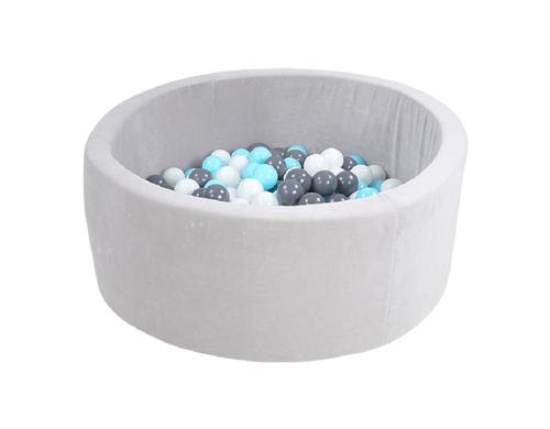 Bllebad soft - Grey 300 balls creme/grey/lightblue