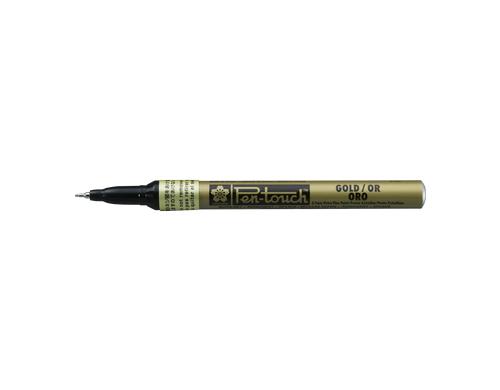 Sakura Lackmarker Pen-Touch Extrafein 0.7mm Wasserfest, Lichtbestndig, Farbe: Gold