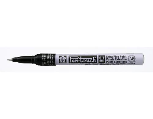 Sakura Lackmarker Pen-Touch Extrafein 0.7mm Wasserfest, Lichtbestndig, Farbe: Schwarz