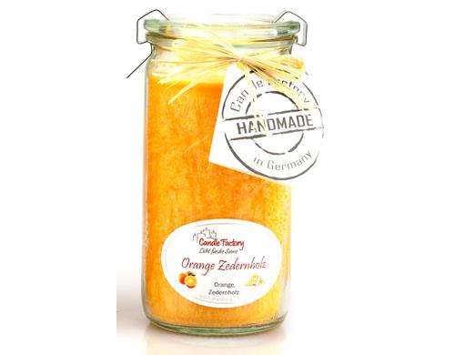 Candle Factory Mini Jumbo Orange Zedernholz Brenndauer ca. 70 Stunden