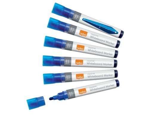 Nobo Liquid Ink Boardmarker 3mm Rundspitze 10 stk., trocken abwischbar, blau