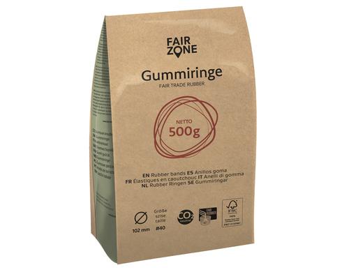 Fair Zone Gummiringe 10cm 500g, 100% Naturkautschuk