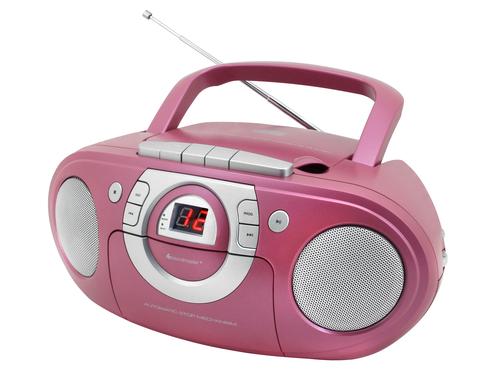 Soundmaster SCD5100PI Pink, Boombox mit CD/Kassette