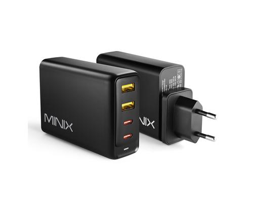 Minix NEO P2, 4-Port GaN Fast Charger 2x USB-C 3.0, 2x USB-A 3.0, 65W max.