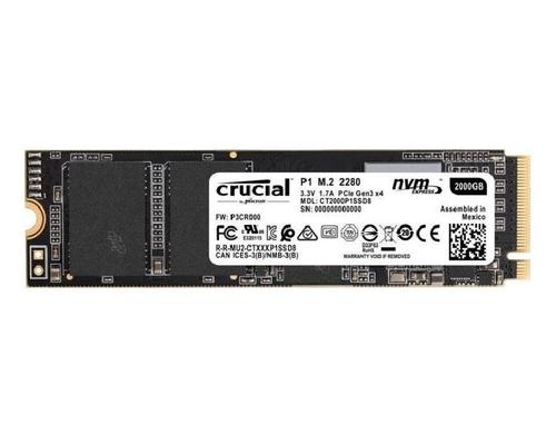 Crucial SSD P1 2TB, M.2 NVMe PCIe Gen3 x4 3D NAND, lesen 2000MB/s, schreiben 1700MB/s