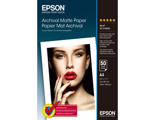 Epson Archival Matt Paper A4 192g, 50 Blatt, S041342