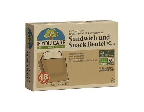 if you care Sandwichbeutel 48 Stck ungebleicht, unbeschichtet, kompostierbar