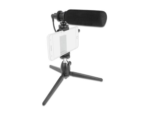 Delock Vlog Shotgun Mikrofon Set fr Smartphones/DSLR Kameras, 3.5mm Klinke