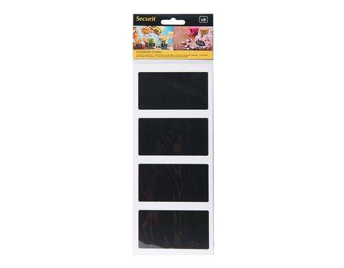 Securit Kreidetafelstickers schwarz Rechteck, 4.7 x8cm, 8 Stickers