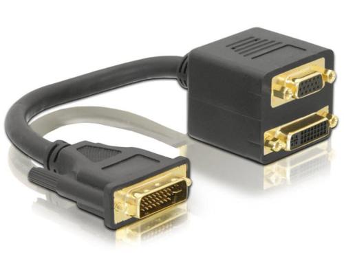 Monitorsplitter DVI-I zu DVI und VGA DVI-I(24+5)Stecker zu VGA und DVI Buchse