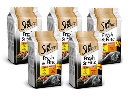 Sheba Fresh & Fine in Sauce Geflgel Variation, 5x 6x50g