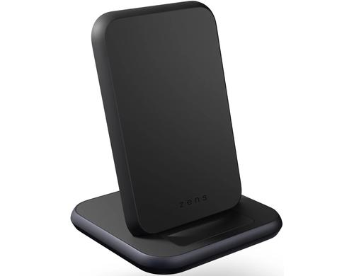 Zens Alu Wireless Single Charging Stand 18W Black, 18W