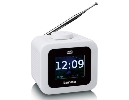 Lenco CR-620 DAB+ Radiowecker weiss, LCD-Farbdisplay, 3.5mm In