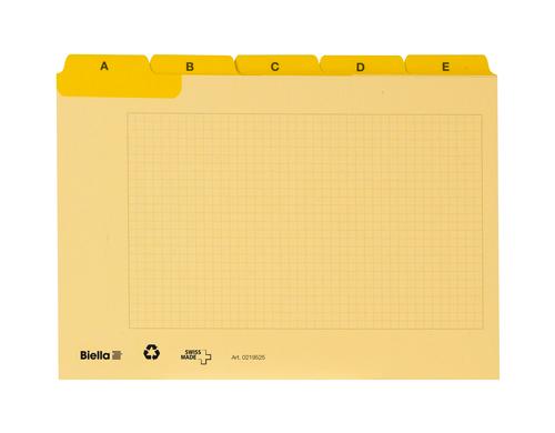 Biella Leitkarten A5 A-Z 25-teilig gelb, 450 g/m2