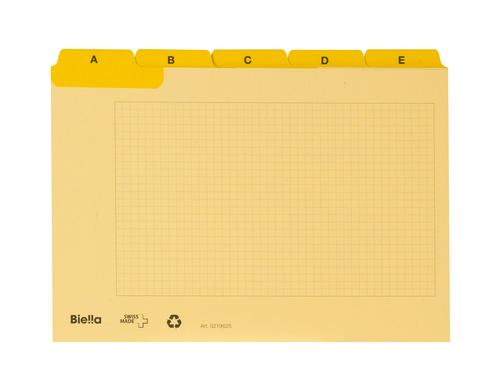 Biella Leitkarten A6 A-Z 25-teilig gelb, 450 g/m2