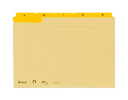 Biella Leitkarten A7 A-Z 25-teilig gelb, 450 g/m2