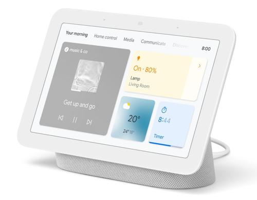 Google Nest Hub 2, Kreide Smart Speaker mit 7 Display, Bluetooth