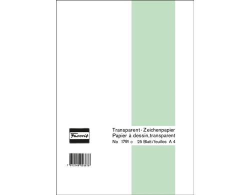 Favorit Transparent-Zeichenpapier-Block transparent, 65g, 210x297mm, 25 Blatt
