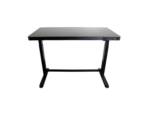 Contini Tisch hhenverstellbar schwarz mit Glas Tischplatte schwarz 1.2x0.6m
