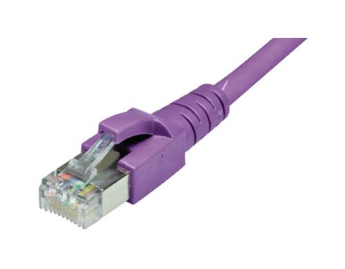 Dtwyler Patchkabel: S/FTP, 0.5m, violett Cat.6A, AWG26, 10Gbps, 500MHz