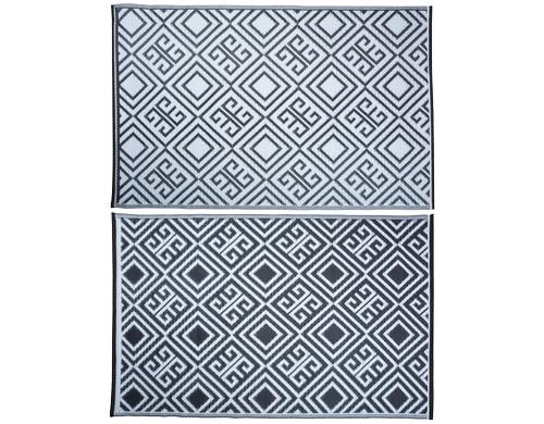 Esschert Design Outdoor Teppich, PP, Schwarz-Weiss,16x119.5x0.3cm (LxBxH)