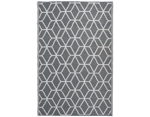 Esschert Design Outdoor Teppich Grafisch PP, Beige-Weiss, 180x121x0.9 cm (LxBxH)