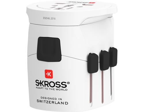 SKROSS World Adapter PRO Light-World o.CH/I 2+3 polige Gerte, Muli-Lnder Aufsatz