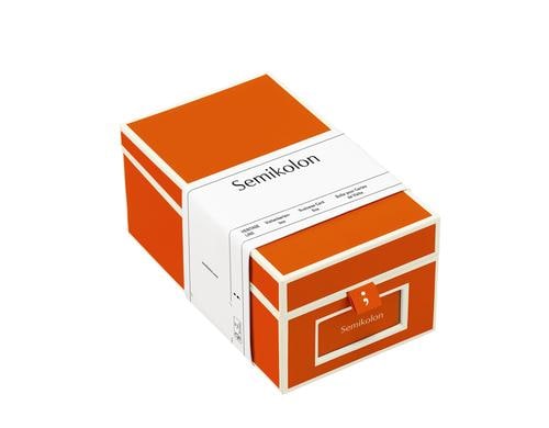 Visitenkartenbox orange 10.5x18x8.3cm  bis zu 480 Visitenkarten