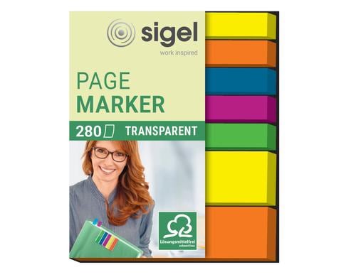 Sigel Haftmarker mix, 5x micro 2x mini gr/bl/pi/ge/or 50x6mm, 50x12mm, 280 BL
