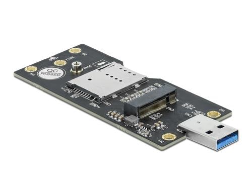 Delock M.2 Key-B - USB3 Adapter mit SIM fr Betrieb von 3G/LTE M.2 Key-B Modems