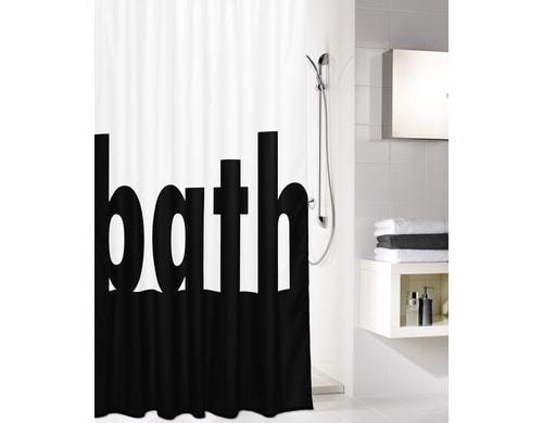 Kleine Wolke Duschvorhang Bath 180x200cm, 100% Polyester, schwarz weiss