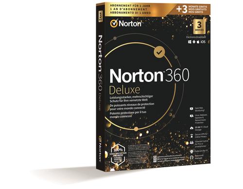 Norton 360 Deluxe Non-subscription Box, Voll, 3 PC, 15M, ML - GOLD Ed. PROMO