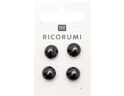 Rico Knopfaugen mit Steg braun-schwarz, 11 mm, 4 Stck