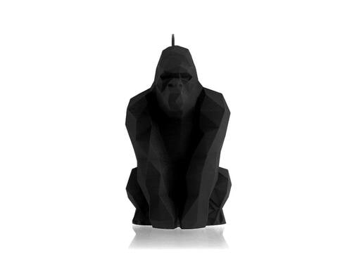 Candellana Kerze Gorilla, Schwarz Matt 9.5 x 10 x 15.5 cm, Brendauer 79h
